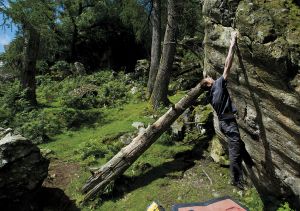 Climbing 2013:Aug_Bruno Marks on Karma of Trees (Font 7c), Little Font, Lake District